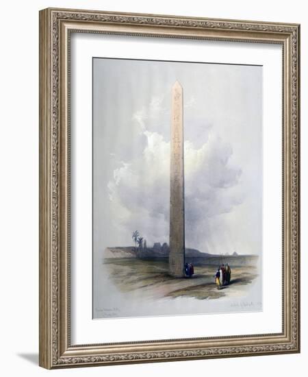 The Obelisk at Heliopolis', 1839 (Watercolour)-David Roberts-Framed Giclee Print