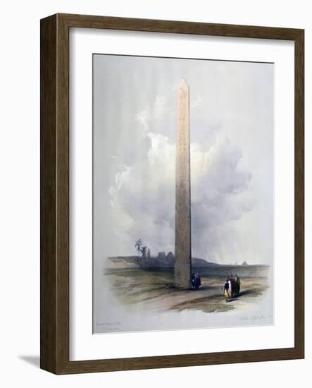 The Obelisk at Heliopolis', 1839 (Watercolour)-David Roberts-Framed Giclee Print