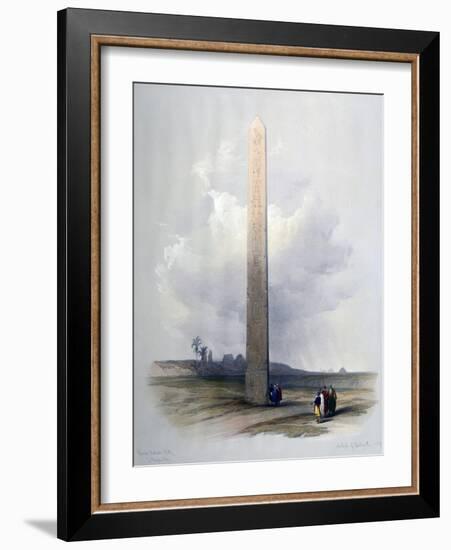 The Obelisk at Heliopolis', 1839 (Watercolour)-David Roberts-Framed Giclee Print