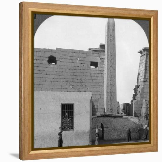 The Obelisk of Rameses II and Front of Luxor Temple, Thebes, Egypt, 1905-Underwood & Underwood-Framed Premier Image Canvas