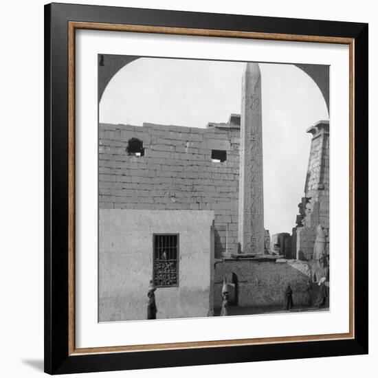 The Obelisk of Rameses II and Front of Luxor Temple, Thebes, Egypt, 1905-Underwood & Underwood-Framed Photographic Print