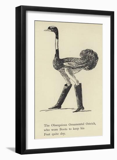The Obsequious Ornamental Ostrich-Edward Lear-Framed Giclee Print