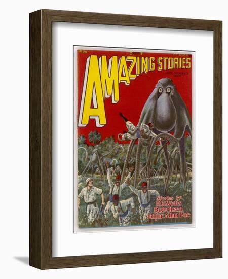 The Octopus Cycle (Lester and Pratt) Explorers in Africa are Attacked by Giant Land-Octopi-Frank R. Paul-Framed Art Print