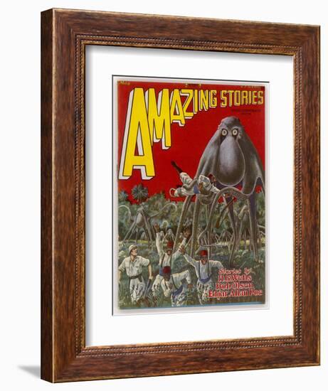 The Octopus Cycle (Lester and Pratt) Explorers in Africa are Attacked by Giant Land-Octopi-Frank R. Paul-Framed Art Print