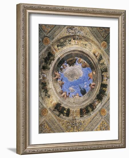 The Oculus with Cherubs and Girls, Detail from the Vault, 1465-1474-Andrea Mantegna-Framed Giclee Print