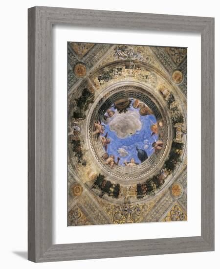 The Oculus with Cherubs and Girls, Detail from the Vault, 1465-1474-Andrea Mantegna-Framed Giclee Print