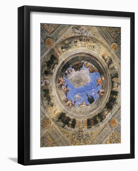 The Oculus with Cherubs and Girls, Detail from the Vault, 1465-1474-Andrea Mantegna-Framed Giclee Print