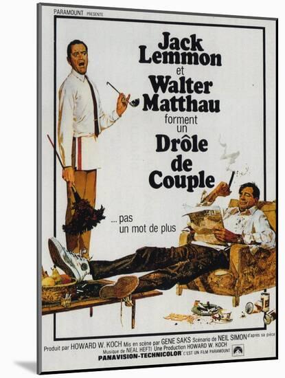 The Odd Couple, French Movie Poster, 1968-null-Mounted Art Print