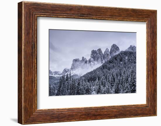 The Odle Mountains in the Val di Funes, Dolomites.-Julian Elliott-Framed Photographic Print