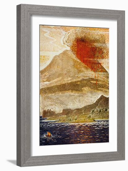 The Odyssey by Homere : Ulysses Apporaching of the Island of the Cyclop (Volcano)-null-Framed Art Print