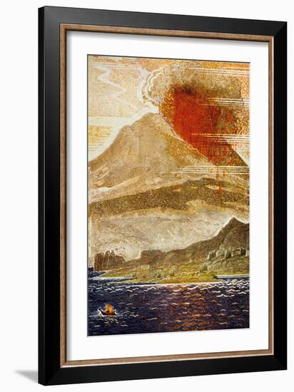 The Odyssey by Homere : Ulysses Apporaching of the Island of the Cyclop (Volcano)-null-Framed Art Print