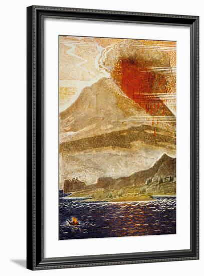 The Odyssey by Homere : Ulysses Apporaching of the Island of the Cyclop (Volcano)-null-Framed Art Print