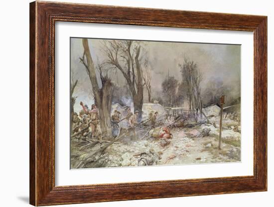 The Offensive at Saint-Pierre-Aigle, July 1918 (Oil on Canvas)-Francois Flameng-Framed Giclee Print