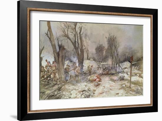 The Offensive at Saint-Pierre-Aigle, July 1918 (Oil on Canvas)-Francois Flameng-Framed Giclee Print