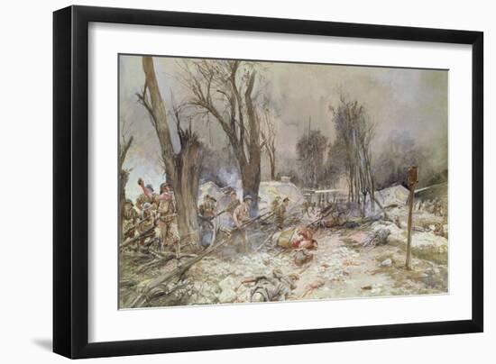 The Offensive at Saint-Pierre-Aigle, July 1918 (Oil on Canvas)-Francois Flameng-Framed Giclee Print