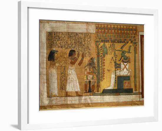 The Offer and Worshiping to Osiris Seated on a Throne, Fragment of the Book of the Dead-null-Framed Giclee Print