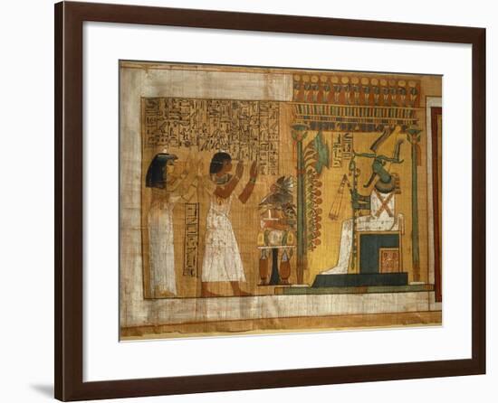 The Offer and Worshiping to Osiris Seated on a Throne, Fragment of the Book of the Dead-null-Framed Giclee Print
