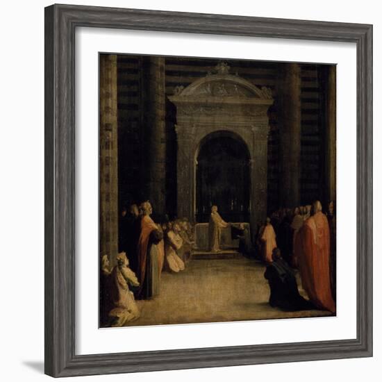 The Offering of the Keys of the City of Siena to the Virgin, on or after 1526-Domenico Beccafumi-Framed Giclee Print