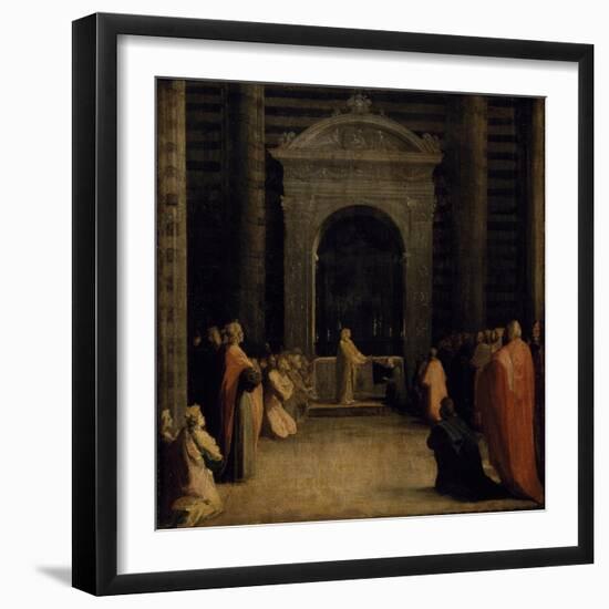 The Offering of the Keys of the City of Siena to the Virgin, on or after 1526-Domenico Beccafumi-Framed Giclee Print