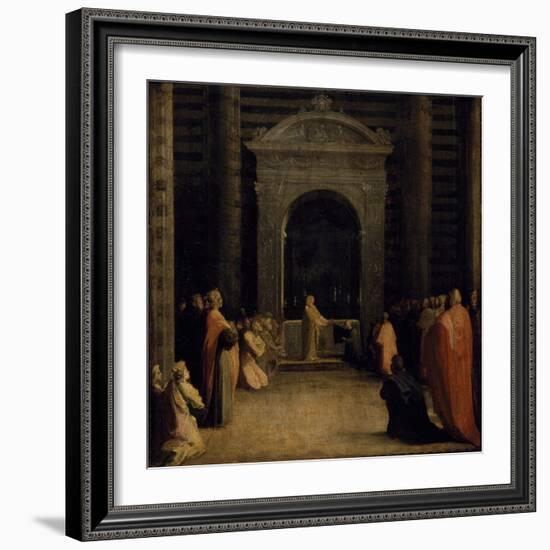 The Offering of the Keys of the City of Siena to the Virgin, on or after 1526-Domenico Beccafumi-Framed Giclee Print