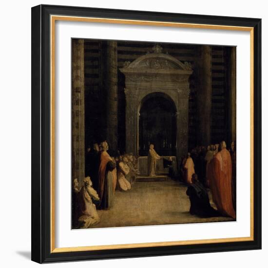 The Offering of the Keys of the City of Siena to the Virgin, on or after 1526-Domenico Beccafumi-Framed Giclee Print