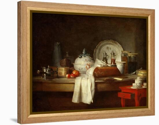 The Officers' Mess or the Remains of a Lunch-Jean-Baptiste Simeon Chardin-Framed Premier Image Canvas