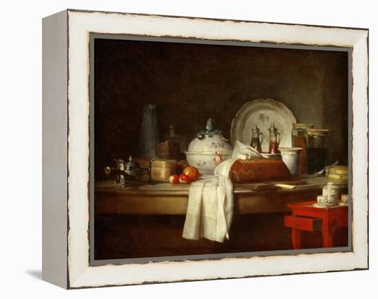 The Officers' Mess or the Remains of a Lunch-Jean-Baptiste Simeon Chardin-Framed Premier Image Canvas