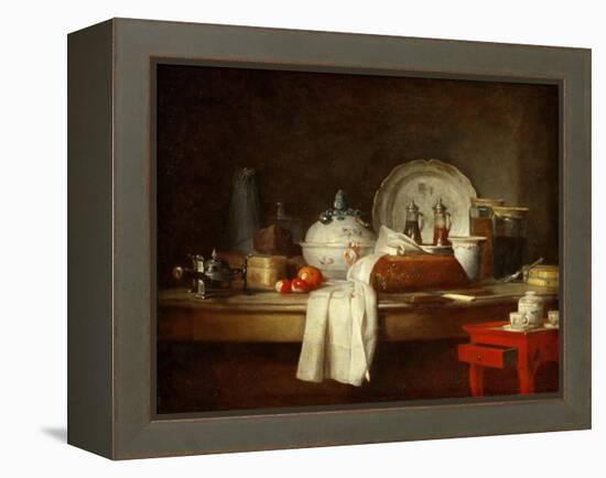 The Officers' Mess or the Remains of a Lunch-Jean-Baptiste Simeon Chardin-Framed Premier Image Canvas