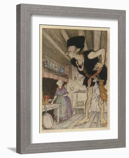 The Ogre and His Wife-Arthur Rackham-Framed Art Print