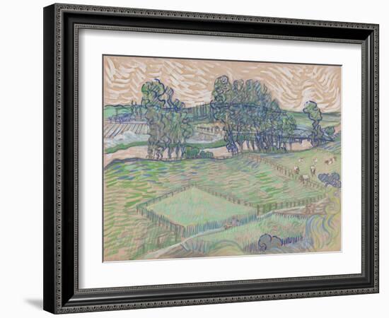 The Oise at Auvers-Vincent van Gogh-Framed Giclee Print