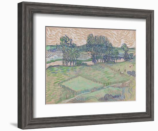 The Oise at Auvers-Vincent van Gogh-Framed Giclee Print