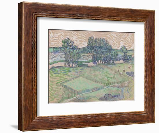 The Oise at Auvers-Vincent van Gogh-Framed Giclee Print