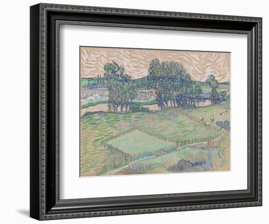 The Oise at Auvers-Vincent van Gogh-Framed Giclee Print