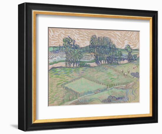 The Oise at Auvers-Vincent van Gogh-Framed Giclee Print