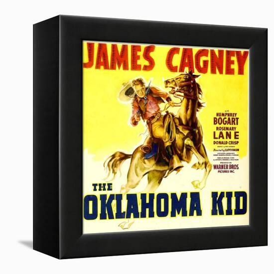 THE OKLAHOMA KID, James Cagney on window card, 1939.-null-Framed Stretched Canvas