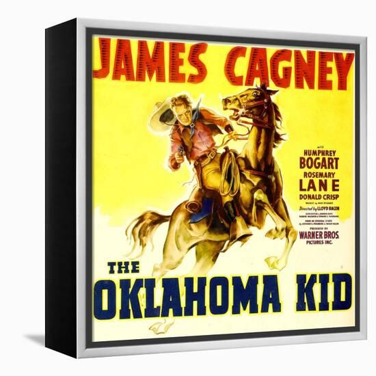 THE OKLAHOMA KID, James Cagney on window card, 1939.-null-Framed Stretched Canvas