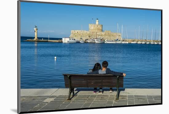 The Old Agios Nikolaos Fortress and Lighthouse in Mandraki Harbour-Michael Runkel-Mounted Photographic Print