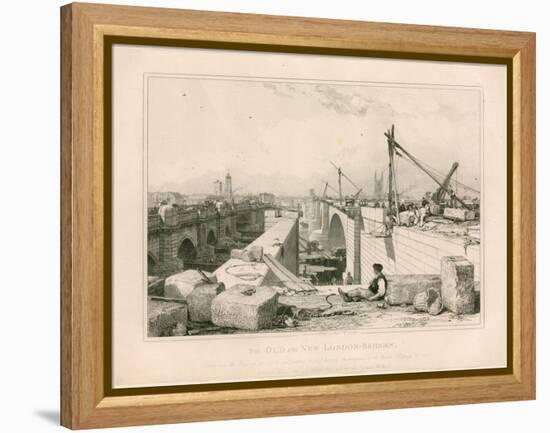 The Old and New London Bridges, 1830-Edward William Cooke-Framed Premier Image Canvas