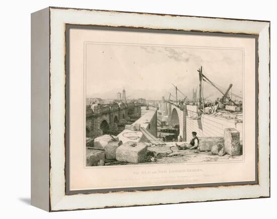 The Old and New London Bridges, 1830-Edward William Cooke-Framed Premier Image Canvas