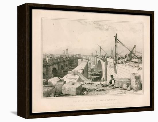 The Old and New London Bridges, 1830-Edward William Cooke-Framed Premier Image Canvas