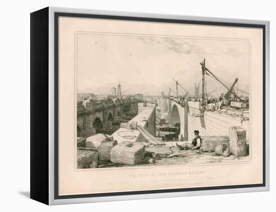 The Old and New London Bridges, 1830-Edward William Cooke-Framed Premier Image Canvas