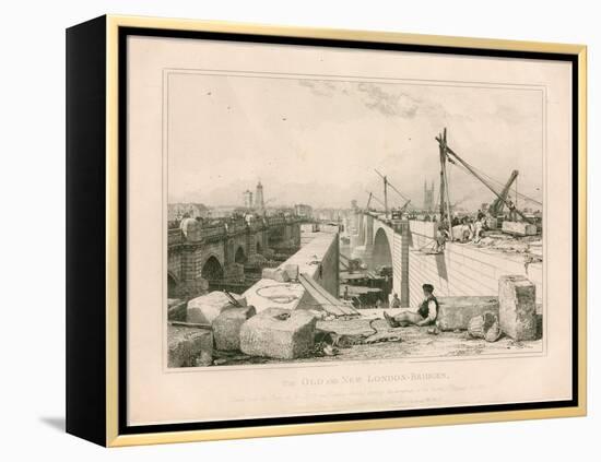 The Old and New London Bridges, 1830-Edward William Cooke-Framed Premier Image Canvas