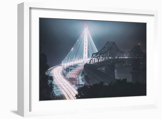 The Old and The New Bay Bridge, Oakland, San Francisco-Vincent James-Framed Photographic Print