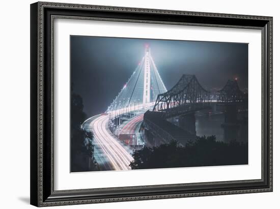 The Old and The New Bay Bridge, Oakland, San Francisco-Vincent James-Framed Photographic Print