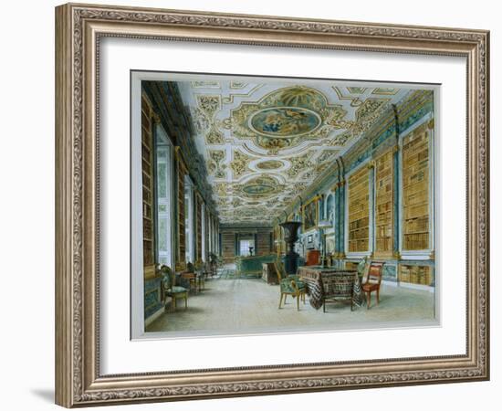 The Old Ballroom, Now the Library, Chatsworth-William Henry Hunt-Framed Giclee Print