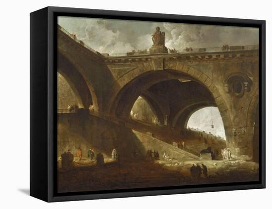 The Old Bridge, c.1760-Hubert Robert-Framed Premier Image Canvas