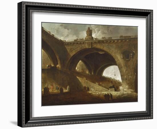 The Old Bridge, c.1760-Hubert Robert-Framed Giclee Print