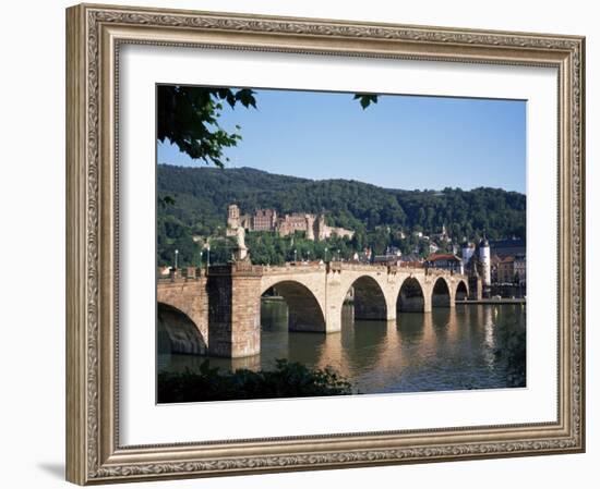 The Old Bridge Over the River Neckar, with the Castle in the Distance, Heidelberg, Germany-Geoff Renner-Framed Photographic Print