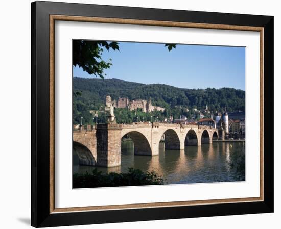 The Old Bridge Over the River Neckar, with the Castle in the Distance, Heidelberg, Germany-Geoff Renner-Framed Photographic Print