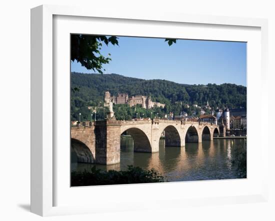 The Old Bridge Over the River Neckar, with the Castle in the Distance, Heidelberg, Germany-Geoff Renner-Framed Photographic Print